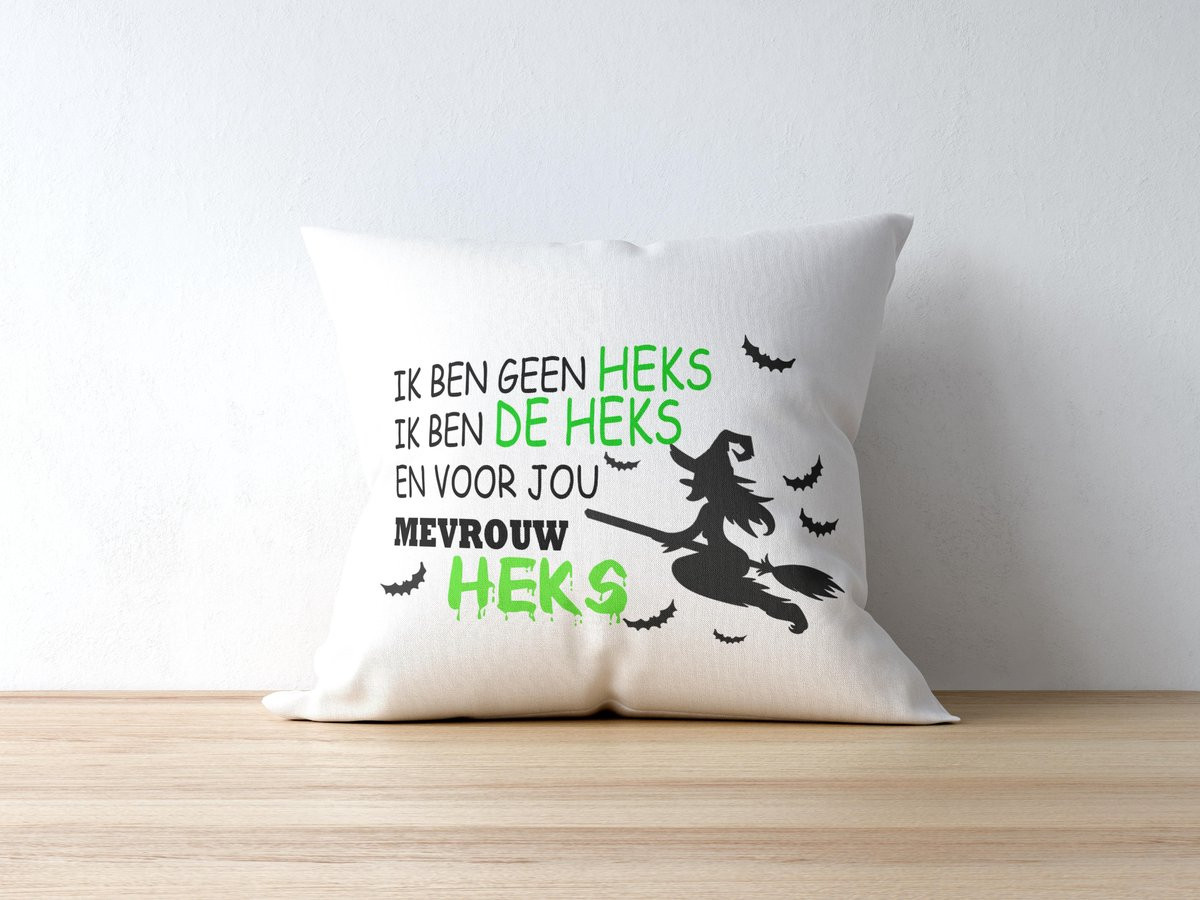 Mevrouw Heks Sierkussen - Grappig Halloween Kussen voor Woondecoratie