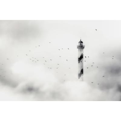 Fototapete PAPERMOON "Photo-Art PIET FLOUR, DER NEBEL", bunt, B:3,5m L:2,6m, Vlies, Tapeten
