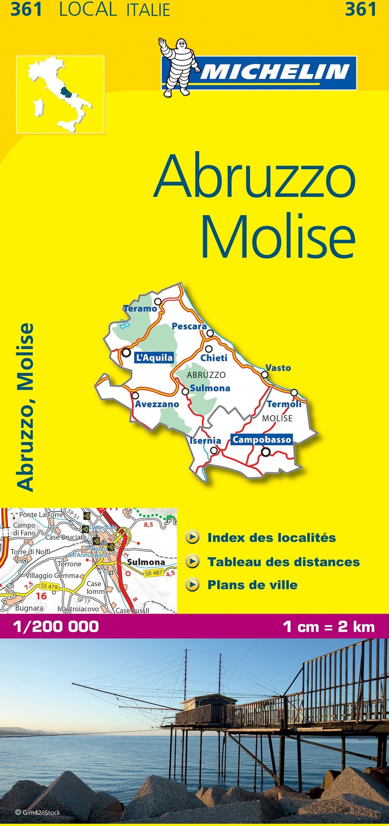 Carte routière n° 361 - Abruzzes et Molise (Région d'Aquila)   Michelin