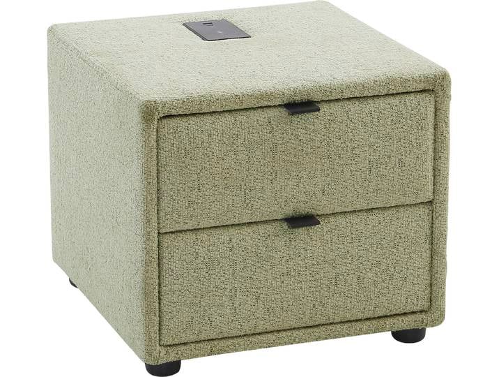 Nachtkonsole JOCKENHÖFER GRUPPE Larre , grün (grün 432, 13), B:44cm H:39cm T:44cm, Sideboards, Nachtkonsole, mit induktiver Lademöglichkeit sowie USB-A und USB-C Ladeport
