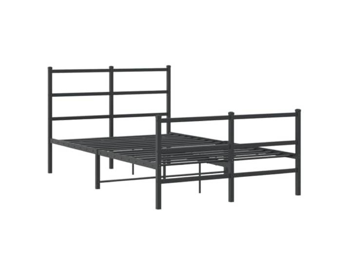 KTHLBRH Bettgestell aus Metall, schwarz, 120 x 190 cm, mit Kopfteil Bettgestell aus Stahl, Lattenrost inklusive, Stauraum unter 26 cm, robuste Konstruktion