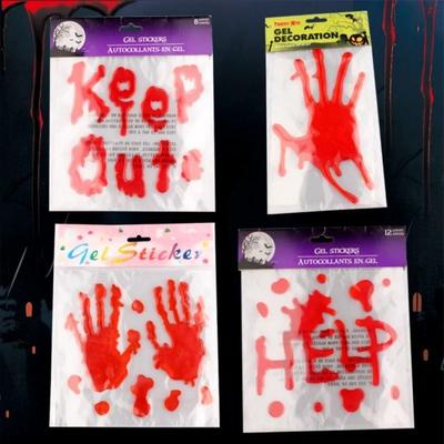Static Cling Halloween Window Sticker With Blood Handprint Design help