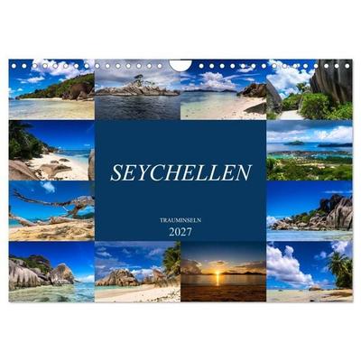 Trauminseln Seychellen (Wandkalender 2027 DIN A4 quer), CALVENDO Monatskalender