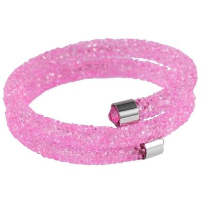 Armreif ADELIA´S "Armband – Armreif aus Edelstahl mit Zirkonia Ø 7,0 cm cm", pink (silber), Armbänder, Damen, 7cm, Edelstahl, Armreif, Perfekt als Geschenk für besondere Menschen