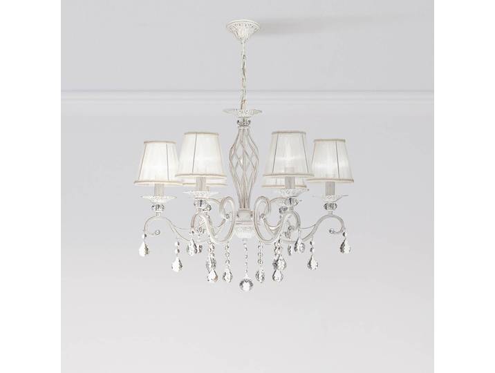Maytoni Kronleuchter Grace, dimmbar, weiß / opal, für Wohn- / Esszimmer, Metall, Design, Kronleuchter
