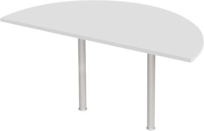 Ansatztisch, Halbkreis, Ø 1600 mm, lichtgrau