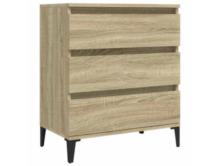 Kaorsrow Sideboard Sonoma-Eiche 60x35x70 cm Holzwerkstoff mit 3 Schubladen Kompakter Flurschrank für Schlafzimmer und Wohnzimmer mit 3 geräumigen Schubladen und stabiler Oberplatte für Dekoration.