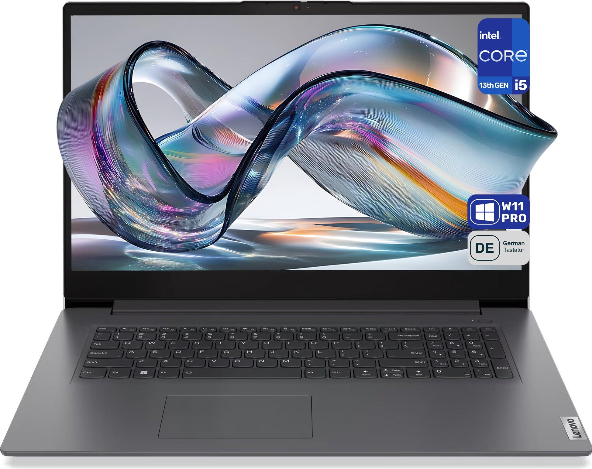 Lenovo V17 IRU G4 Laptop, Core i5-13420H, 17.3" FHD (1920x1080), Deutsches Tastatur-Layout, W11 Pro, 16 GB RAM | 2 TB SSD