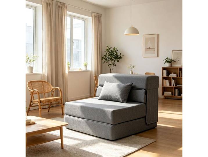 Canapé-lit convertible - Fauteuil convertible 1 place se transformant en lit fauteuil-lit avec coussin inclus Gris