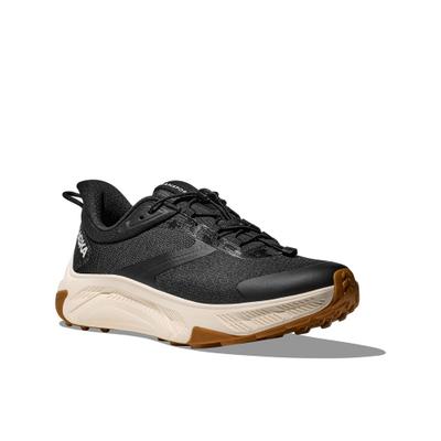 Walkingschuh HOKA ONE ONE "Transport 2", Herren, Gr. 42,5, schwarz (schwarz, alabaster), Synthetik, Textil, Schuhe Walkingschuh, Walkingschuh, atmungsaktives Obermaterial, profilierte Gummilaufsohle
