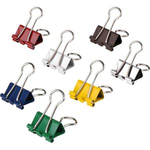 Herlitz Foldbackklammern 8770257, 19mm, farbig sortiert, aus Metall, 10 Stück