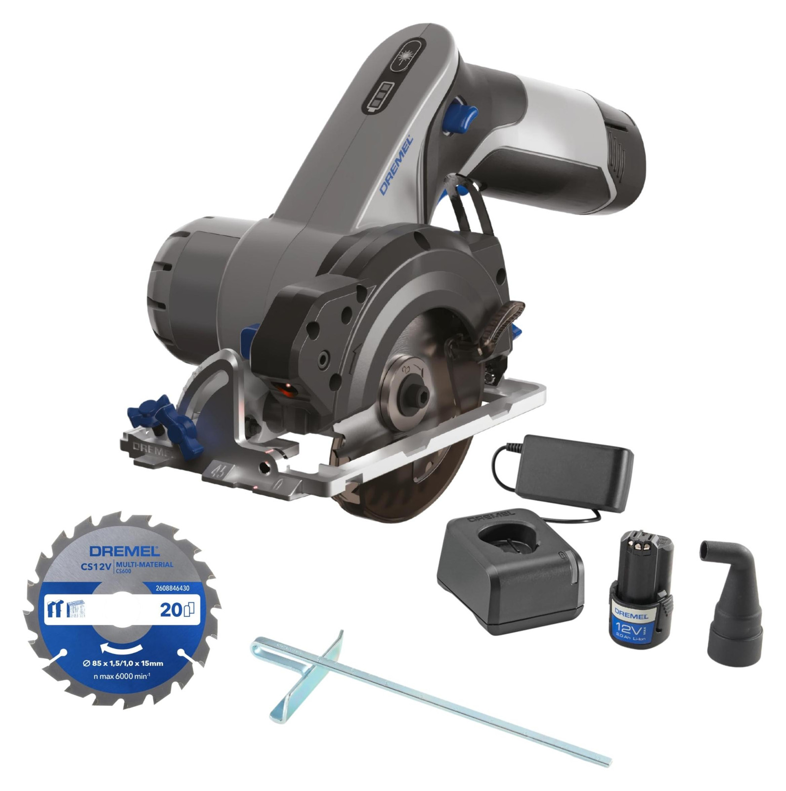 Dremel Blueprint CS12V-S1 12V Compact Zaag met 3 Accessoires, 1 x 2Ah Accu en Oplader
