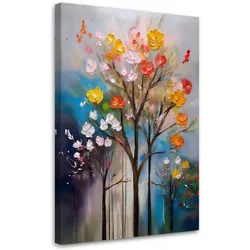 LEINWANDBILD Baum abstrakte Blumen 40x60cm
