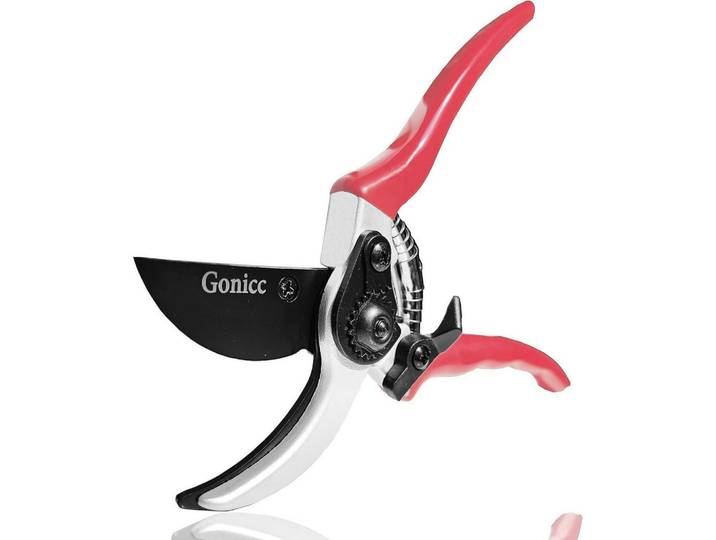 Gartenschere Bypass SK5 Stahl Teflon Rot, Metall, 3.3x8.9x26.9 cm, Gartenzubehör, Gartenpflege, Gartenwerkzeuge
