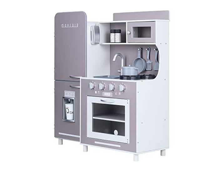 Teamson Kids Mayfair Kids Wooden Play Kitchen & 11 Accessoires Grau TD-13302c