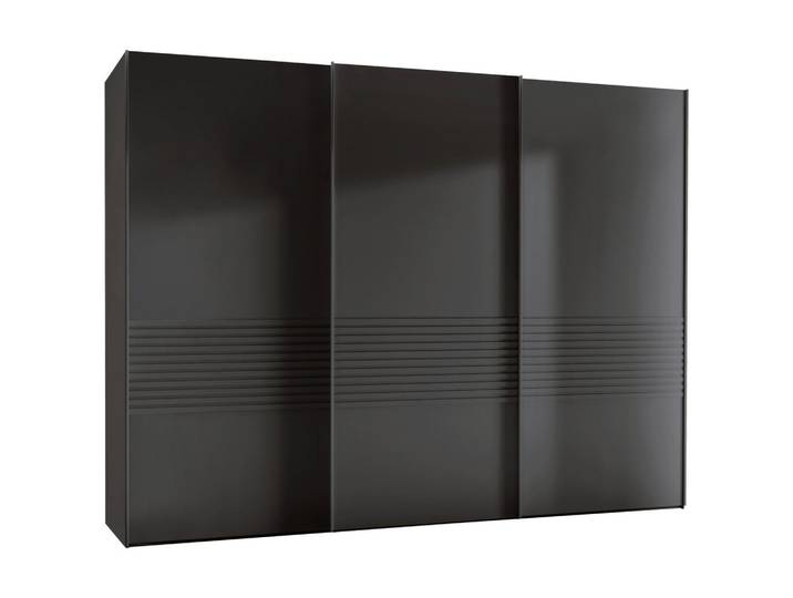 Novel Schwebetürenschrank Lugano, Graphit, 6 Fächer, 250x217x67 cm, ISO 9001, Goldenes M, in verschiedenen Größen erhältlich, individuell planbar, Schlafzimmer, Kleiderschränke, Schwebetürenschränke