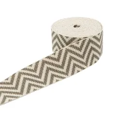 buttinette Taschengurtband "ZickZack", weiß-grau, Breite: 4 cm, Länge: 2 m
