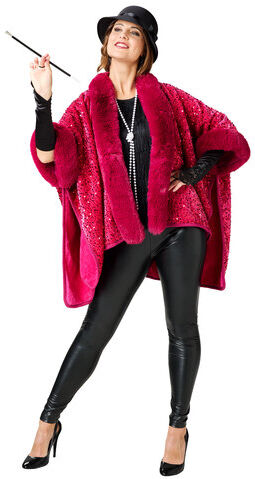 Poncho "Pailletten", pink