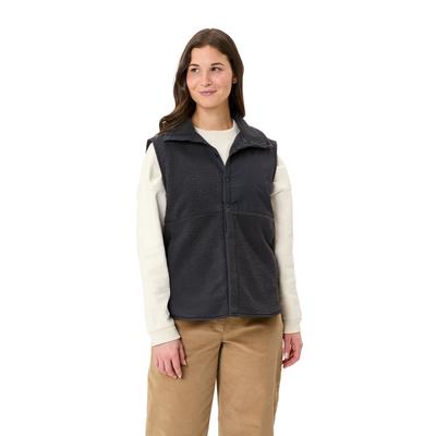 Fleeceweste VAUDE "WOMEN'S NAJUN FLEECE VEST", Damen, Gr. 38, grau (phantom blac), Obermaterial: 100% Polyester, Westen Fleeceweste, weiter Schnitt, sportlicher Stil, mit seitlichen Schlitzen