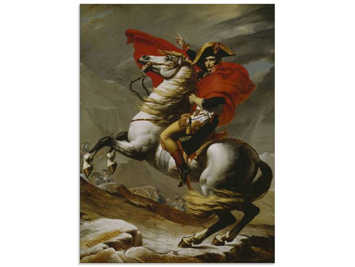 Glasbild ARTLAND Napoleon bei der Überquerung der Alpen. , braun (farbe bild(er): braun), B:45cm H:60cm, Bilder, Glasbild, in verschiedenen Grössen