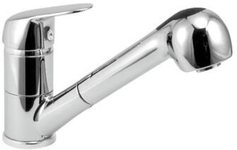 Herzbach Küchenarmatur Kappa 50116000101 chrom, Auslauf schwenkbar, ausziehbare Handbrause
