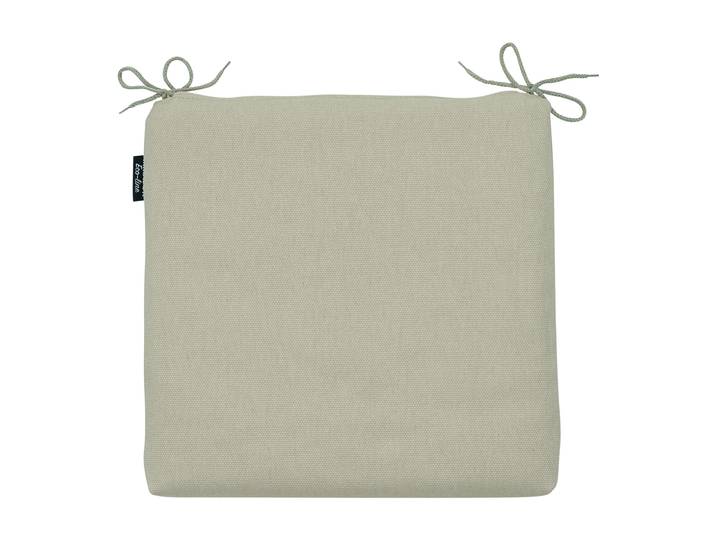 Stuhlkissen Outdoor mit Bändchen, Sitzkissen wasserabweisend, beige, 40 x 40 cm