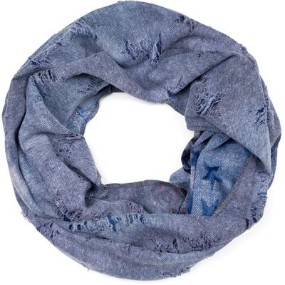 Loop STYLEBREAKER "Loop Schal Destroyed Denim Sterne", Damen, blau (hellblau), Obermaterial: 50% Viskose CV. 50% Polyester PES., Modisch, Modetücher Loop