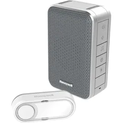 HONEY DC313SG - Funk-Gong mit LED-Blitzlicht und Klingeltaster, silber/grau