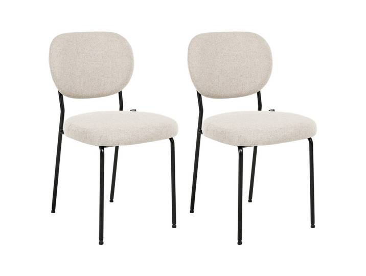 ESSZIMMERSTUHL 2er-Set Stoff Hellbeige Loleta