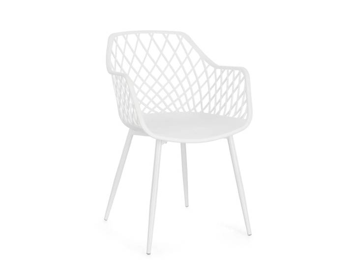 Set 6 chaises acier blanc total