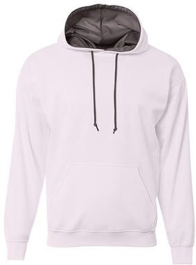 A4 N4279 Men's Sprint Tech Fleece Hooded Sweatshirt in White size 3XL