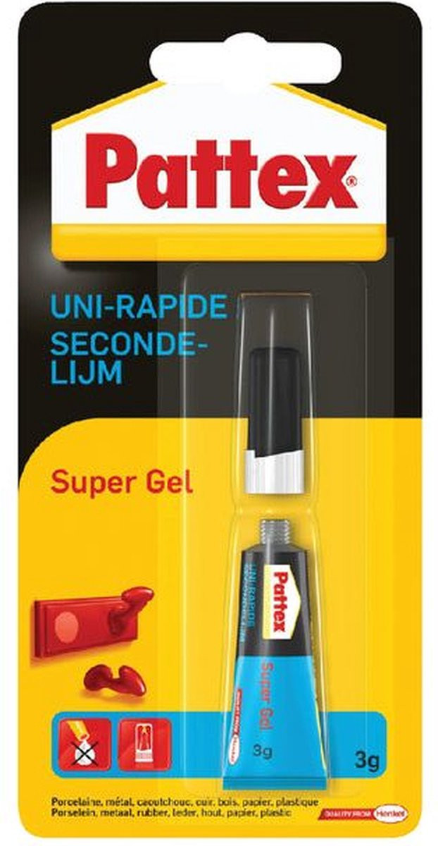 Pattex Super Gel Secondenlijm 3g 12 stuks