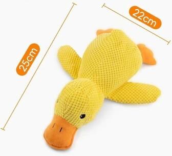 Uplift Treasures Durable Squeaky Plush Chew Toy For Dogs And Cats yellow