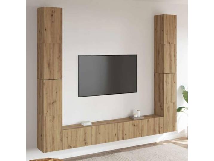 HEFZGDB TV-Wandschränke 6 STK. Artisan-Eiche Holzwerkstoff mit viel Stauraum und modernem Design für Ihr Interieur, bequemer Zusammenbau, langlebiges Material, dekorative