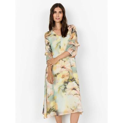 Jerseykleid SOYACONCEPT "Soya Concept Dress SC-CARMEN", Damen, Gr. M, Normalgrößen, bunt (7100c bok choy combi), Obermaterial: 100% Polyester, Kleider Jerseykleid