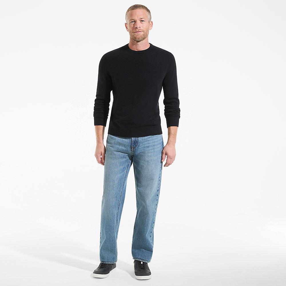 Kaschmirpullover mit rundem Ausschnitt, Herren, size: regular, Schwarz, Kaschmir, by Lands' End
