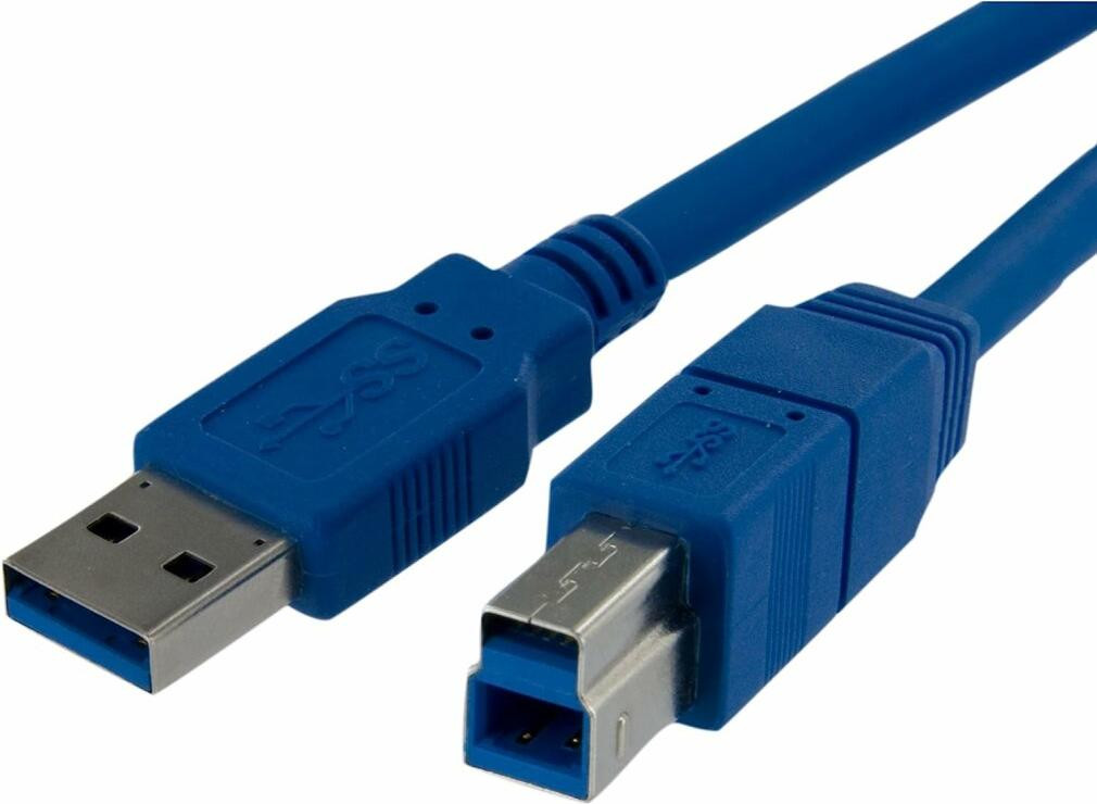 StarTech USB A naar USB-B kabel, Blauw, USB3SAB1M