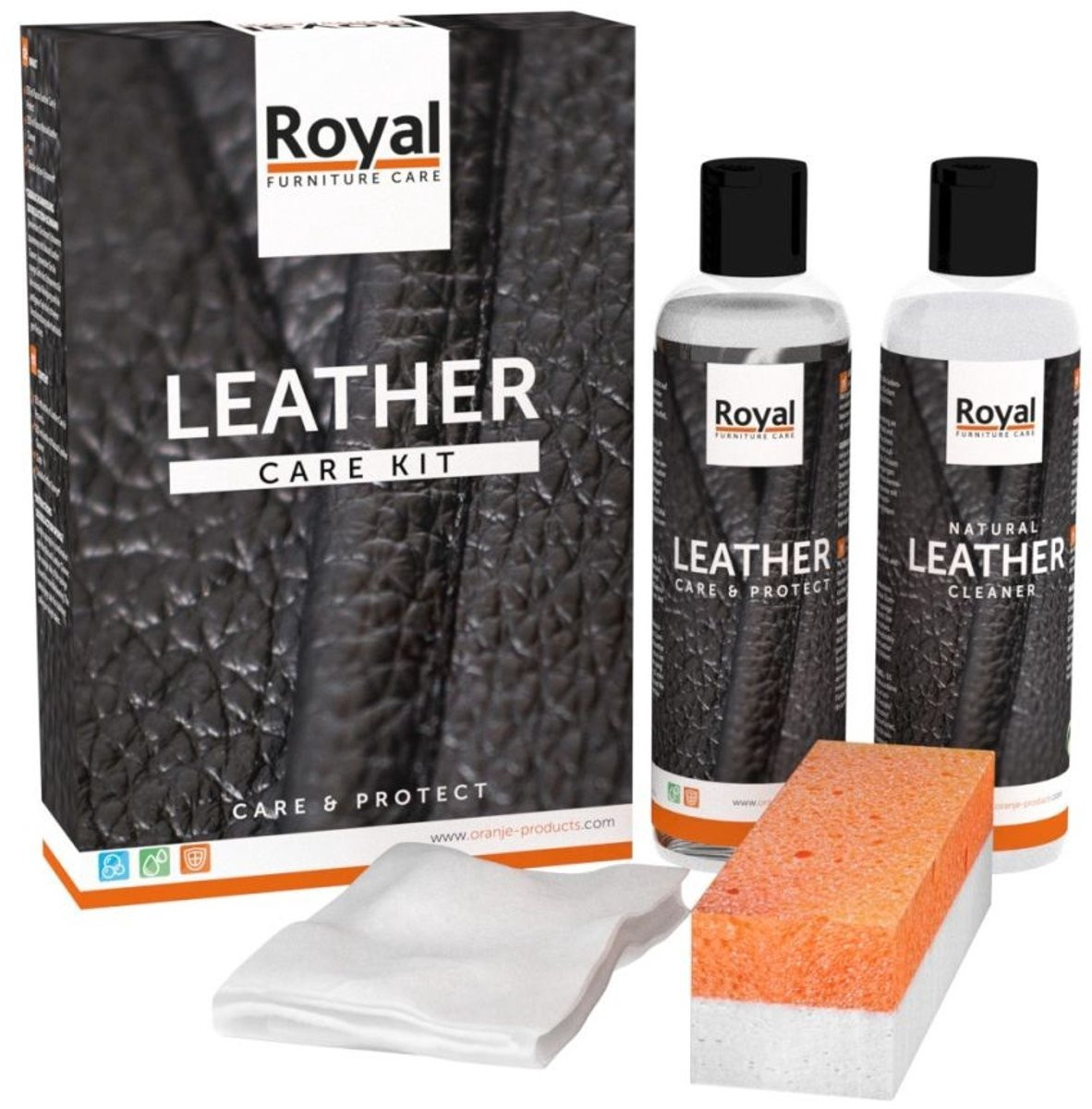 Oranje Furniture Care Lederverzorgingsset Maxi met Reiniger 2x250 ml