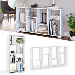 Vicco Raumteiler Domus 8 offene Fächer weiß Bücherregal Standregal Aktenregal