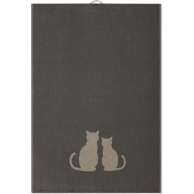 Geschirrtuch ROSS "Katzenduett 3er-Pack", anthrazit, beige, B:18cm H:4cm L:27cm T:4cm, 100% Baumwolle, Geschirrtücher, Geschirrtuch
