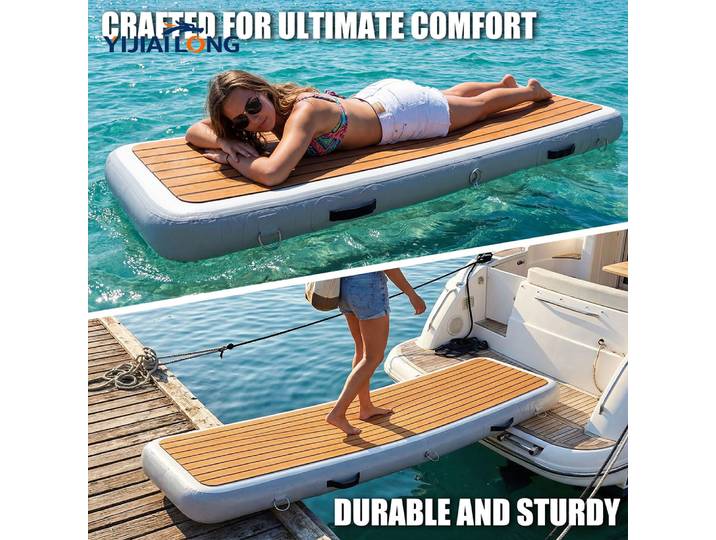 Plateforme flottante gonflable antidérapante Walkcity en PVC durable, 78,74 pouces de long, pour bateaux et yachts, entrepôt UE