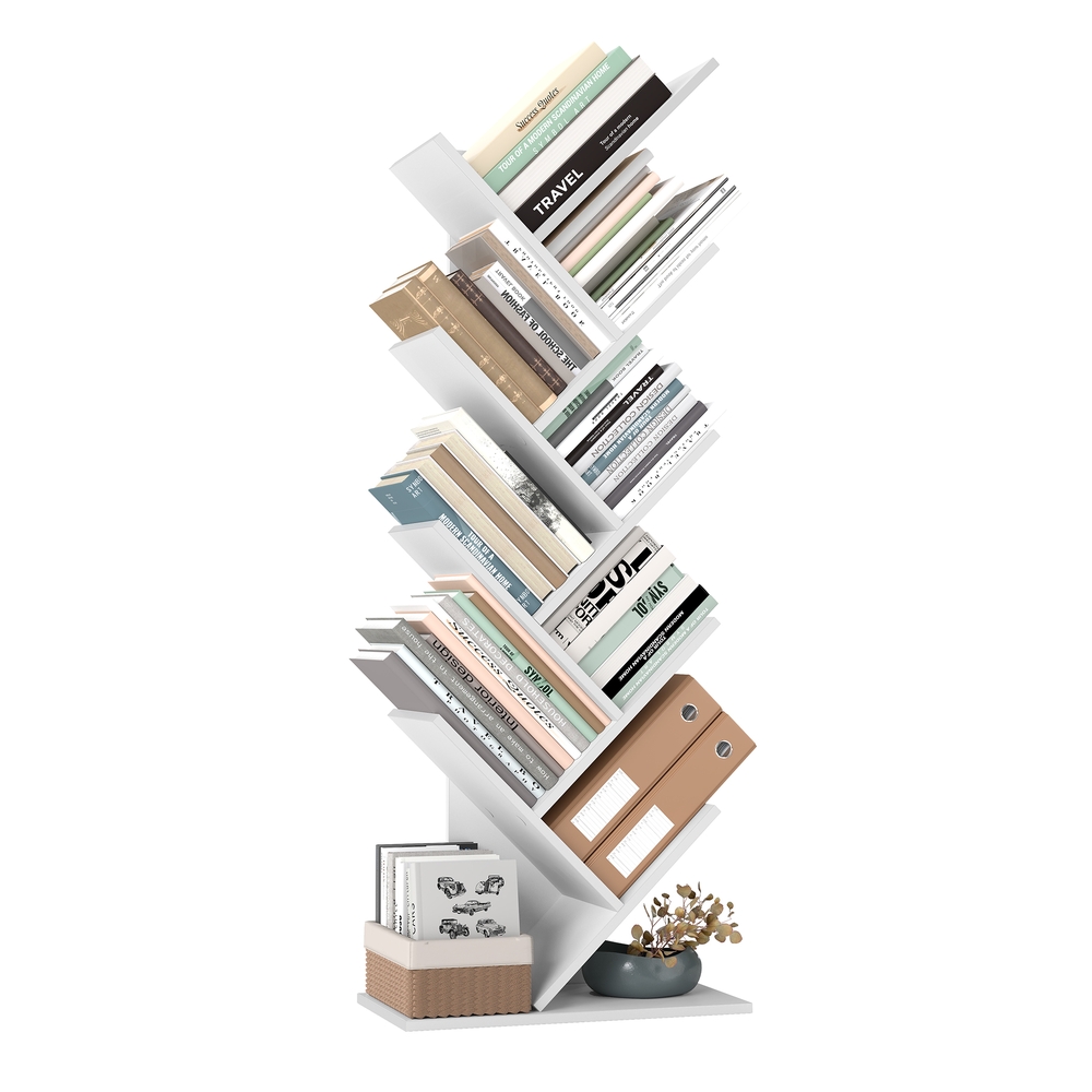 VASAGLE Bücherregal in Baumform 8 Ebenen LBC11WTV1