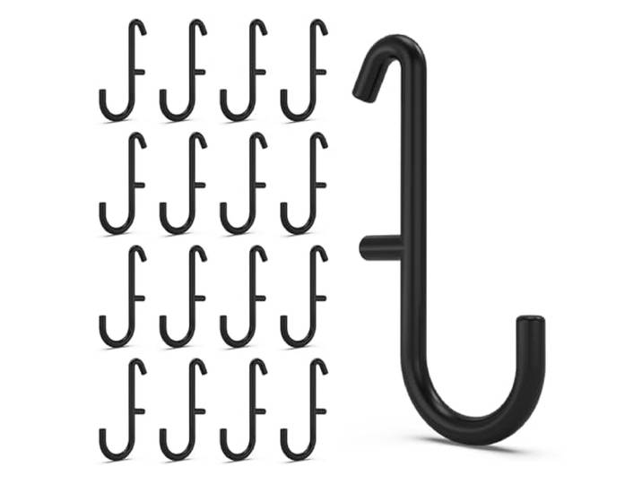 BFPeaky Lot de 16 crochets pour panneau perforé IKEA Skadis Noir Compatible avec Ikea Skadis Pegboard