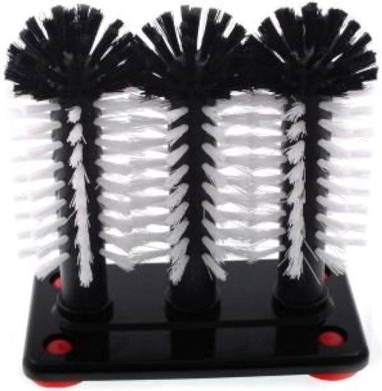 Unyqoos glazenreiniger set met 3 borstels - 18 cm