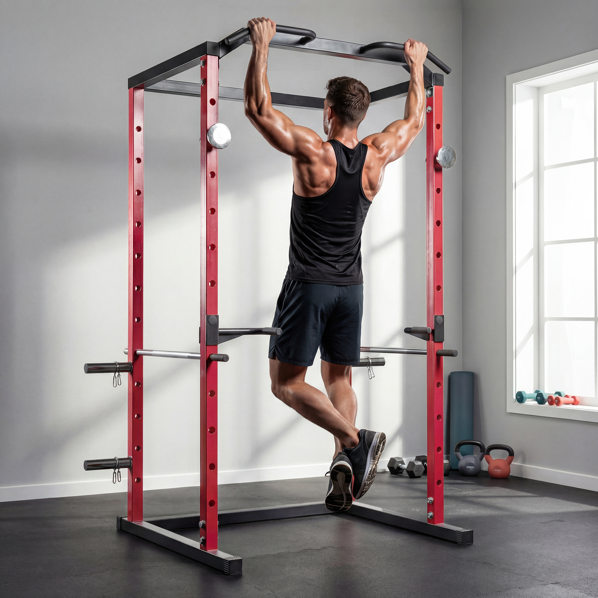 Sportnow Power Cage, Rack Regolabile con Capacità di 460KG   Aosom Italy