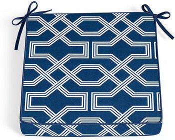 "17"" X 17"" Replacement Seat Cushion - Piped, Piped/Lattice Neptune - Grandin Road"