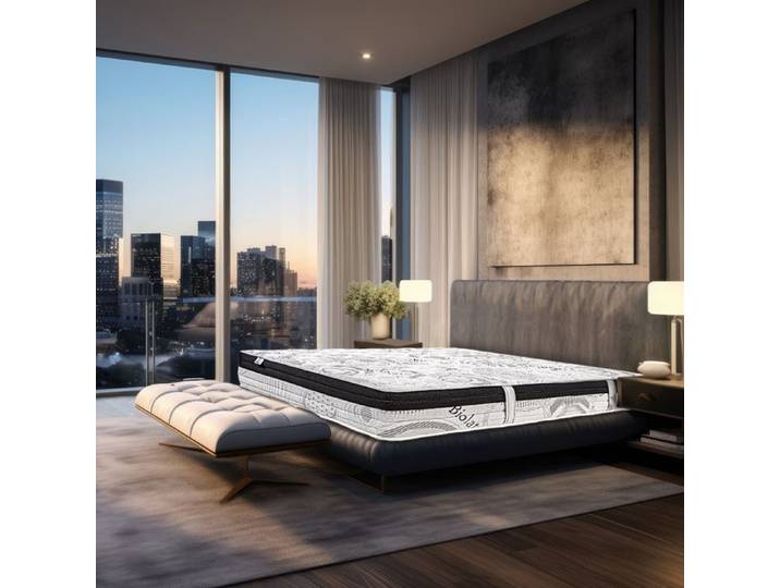 Matelas 90x190 cm Sleeplux 26cm latex mousse haute densité ferme indépendance du couchage face été/hiver