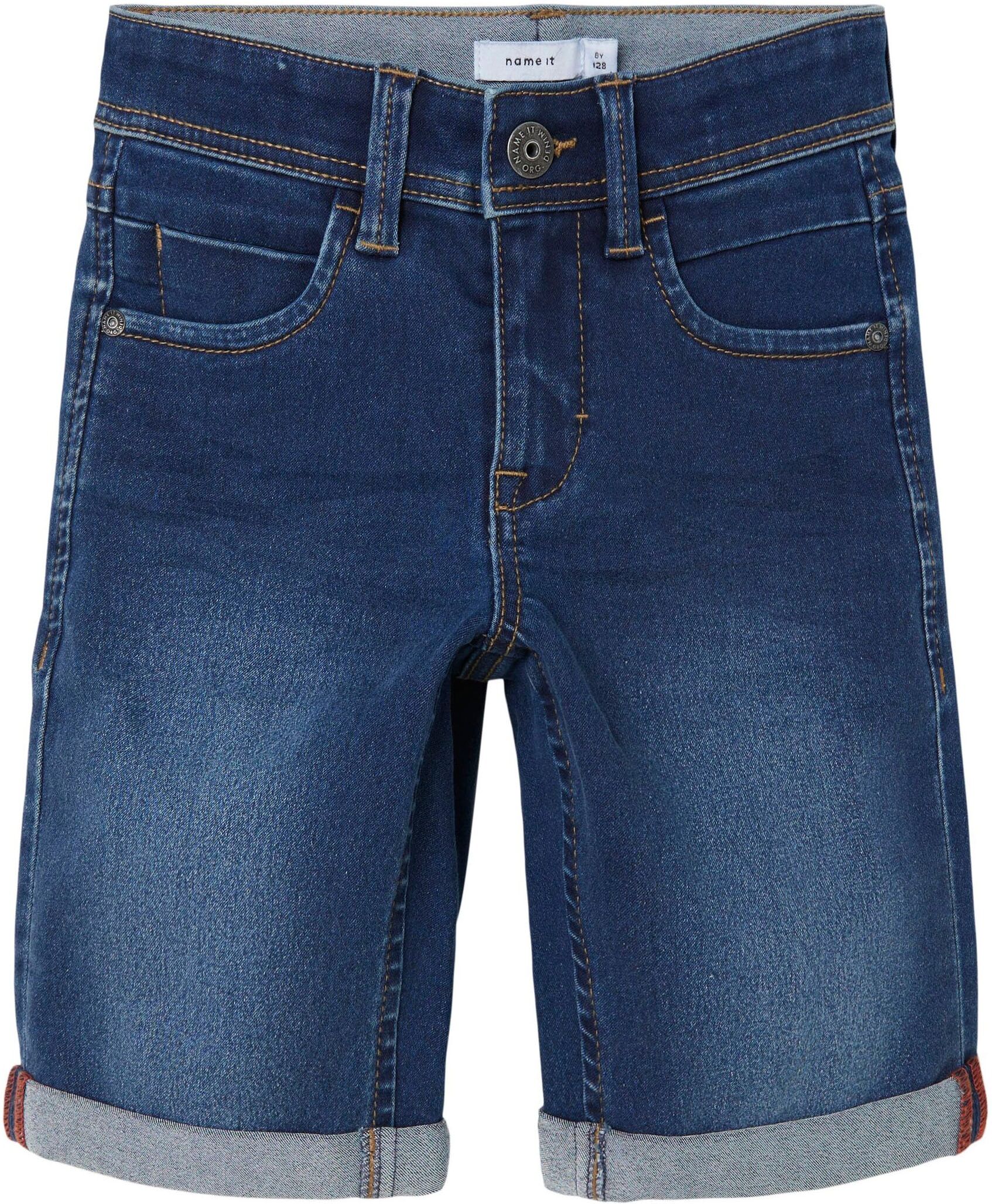 Name It "NKMSILAS SLIM DNM L SHORT" Baumwollmischung, Stretch, Umschlagsaum