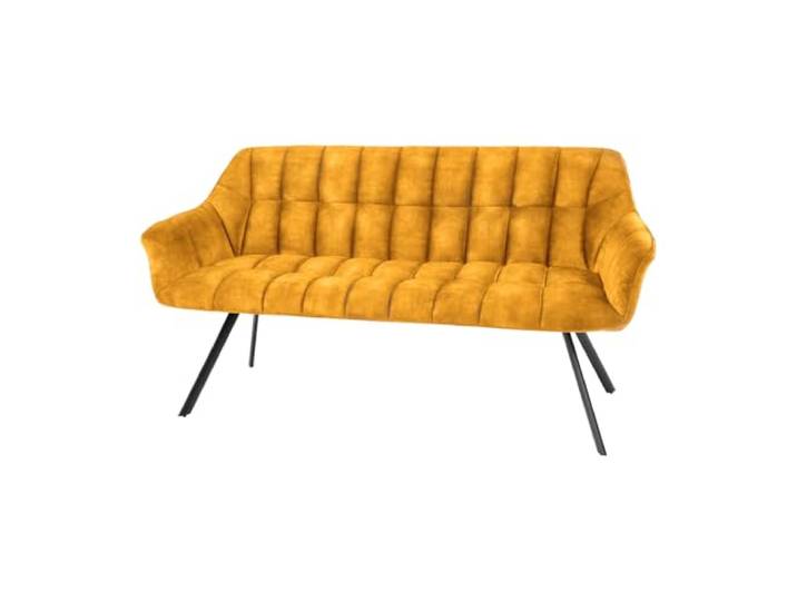 Riess Ambiente Sitzbank Papillon - 165x65cm - senfgelb - Metall Armlehne montiert geliefert, hohe Belastbarkeit, hoher Komfort, Armlehnen, Ziersteppung, modernes Design, angenehme Haptik
