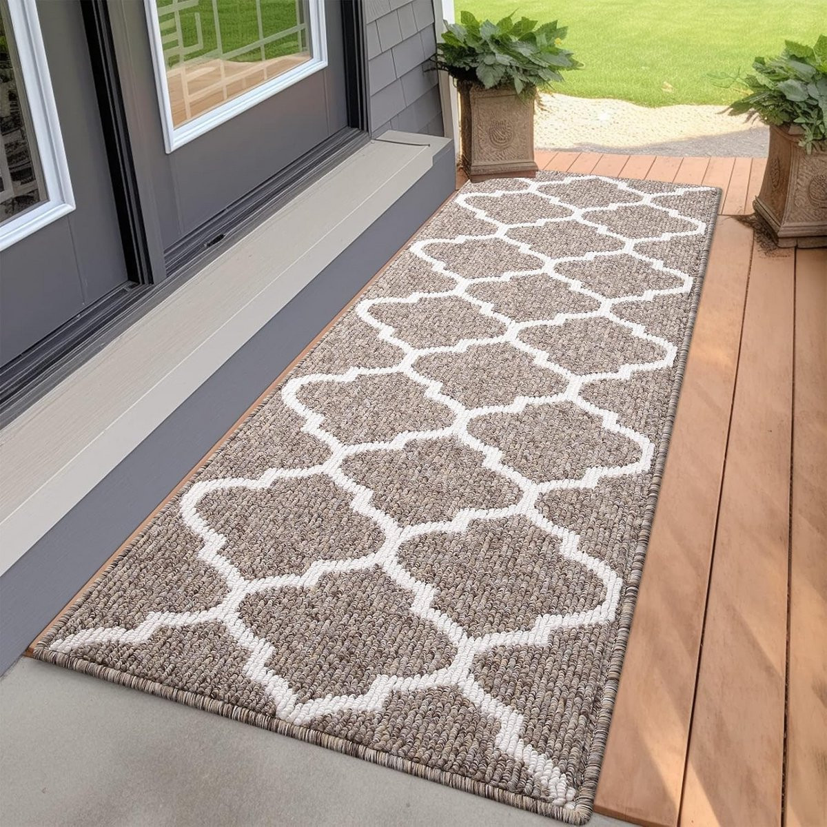 Bruine binnendeurmat met antislip en absorberende eigenschappen - 59 x 20 cm
